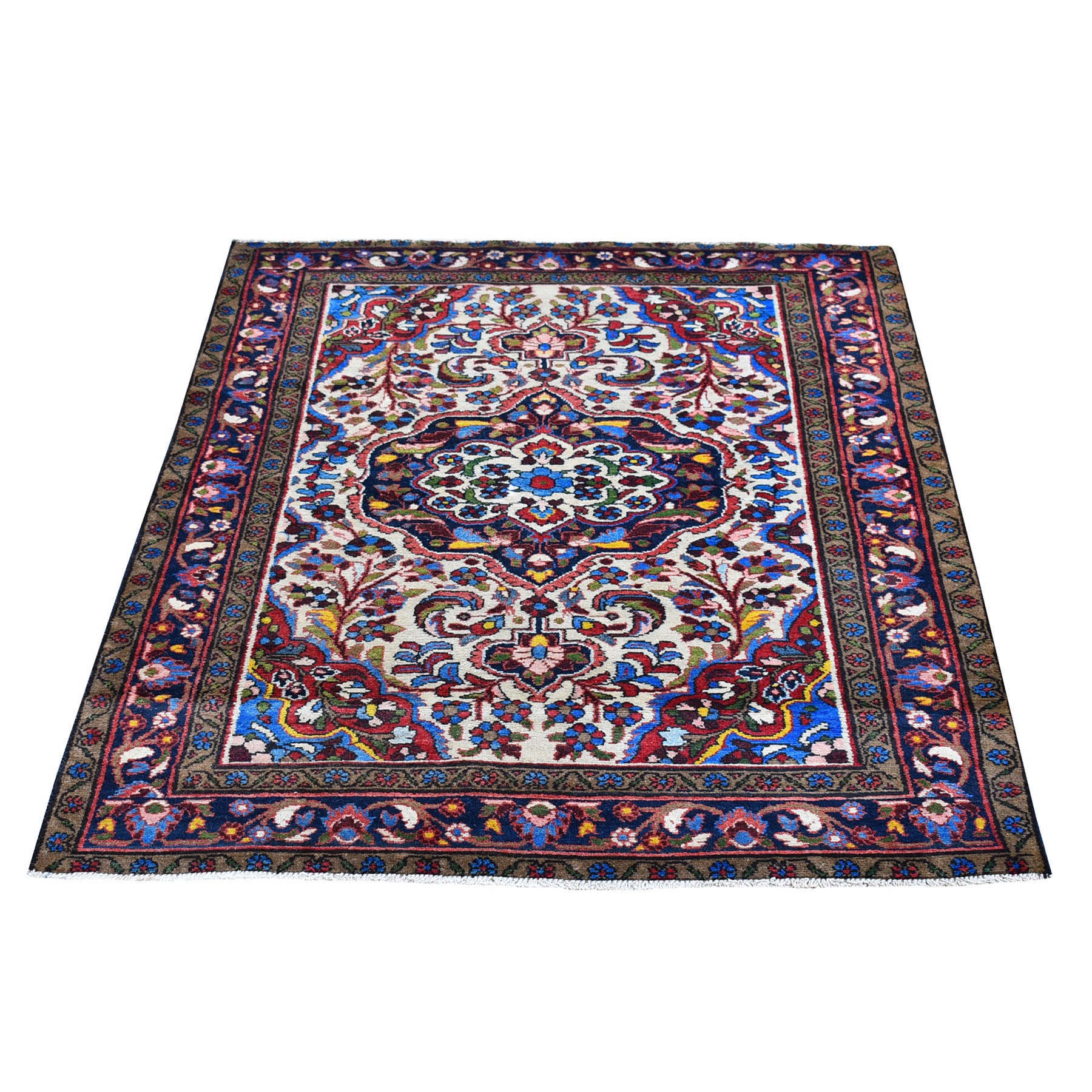 Traditional Wool Hand-Knotted Area Rug 3'6